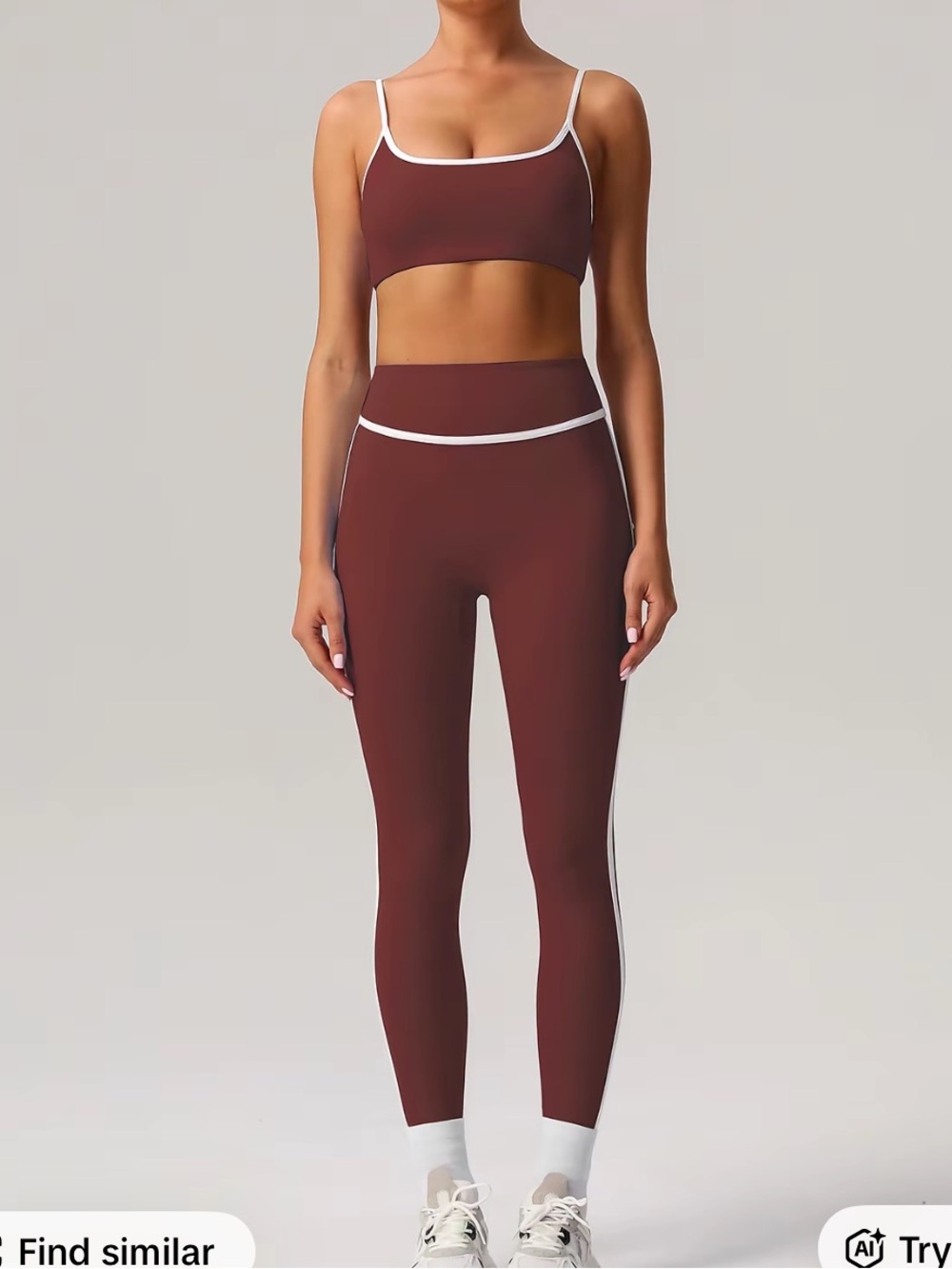 High-Waist Burgundy bra and leggings set